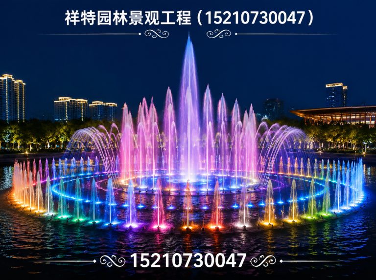 涿州市人工湖喷泉展示图